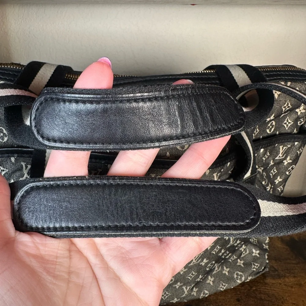 Authentic Louis Vuitton Mini Lin Mary Kate Black Monogram Canvas Denim Tote - Picture 12 of 16